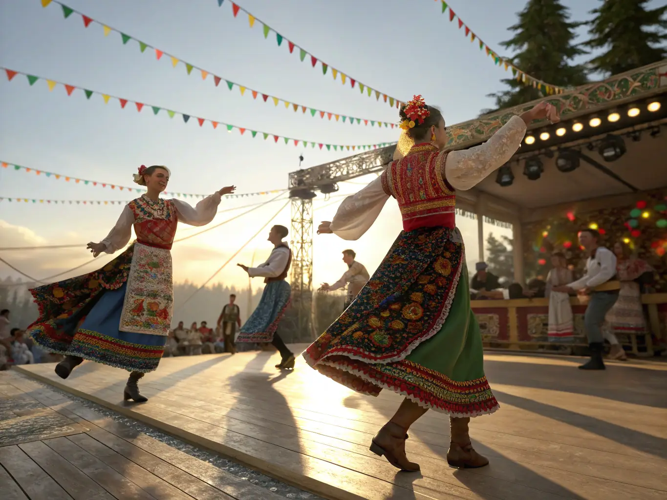 A traditional local dance and music performance in a historic venue, celebrating regional heritage, representing Heritage Preservation Events.